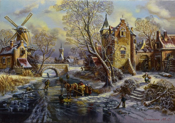 Голландский пейзаж Зимний